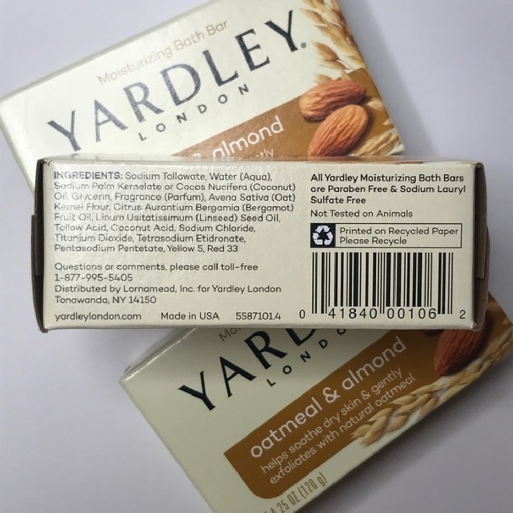 Yardley Oatmeal and Almond Bar Soap, 4.25 Ounce, 3 Packs. - Picture 3 of 3